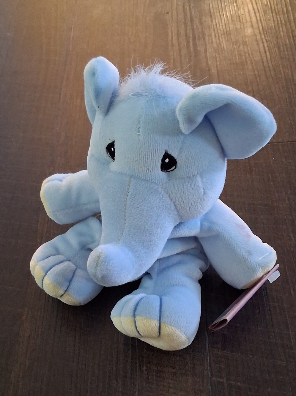 1997 Precious Moments Tender Tails blue elephant bean bag stuffed animal